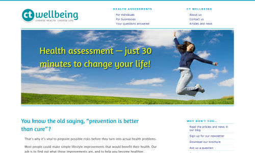 CT Wellbeing website