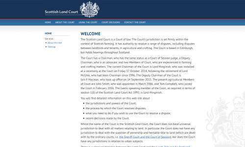 Scottish Land Court website