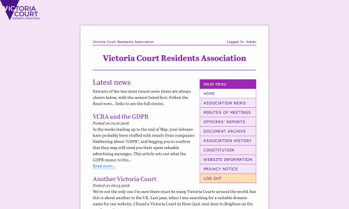 Victoria Court Residents Association website